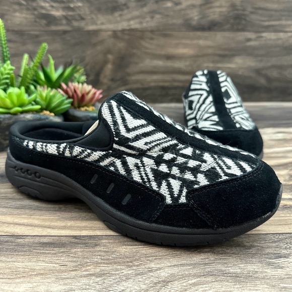 NIB Easy Spirit Traveltime 9M Black Classic Clog Slip On Sweater Knit - Picture 4 of 12